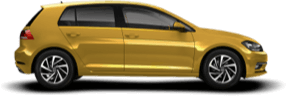 a yellow volkswagen golf